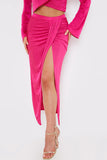 Acetate Slinky Wrap Co-Ord Midi Skirt