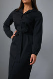 Button Up Belted Dress