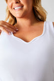 Ribbed Sweatheart Neckline Bodysuit