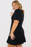Short Sleeve Wrap Swing Dress