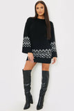 Fairisle Sleeve Detail Knit Mini Dress