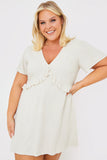 Linen Frill Detail Smock Dress