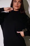 Velvet Sequin Balloon Sleeve Jumper
