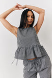 Black Gingham Smock Top