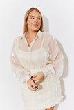 Cream Shimmer Organza Shirt