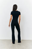 Sculpting Short Sleeve Wide Leg Jumpsuit
