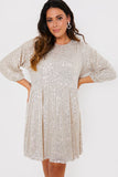 Sequin Smock Mini Dress