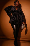 Velvet Blouson Sleeve Blouse