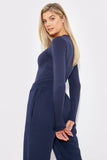 Embroidered Jersey Long Sleeve Crew Neck Top