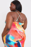 Abstract Cami Plisse Maxi Dress