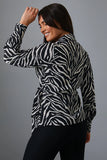 Zebra Print Wrap Front Shirt